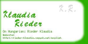 klaudia rieder business card